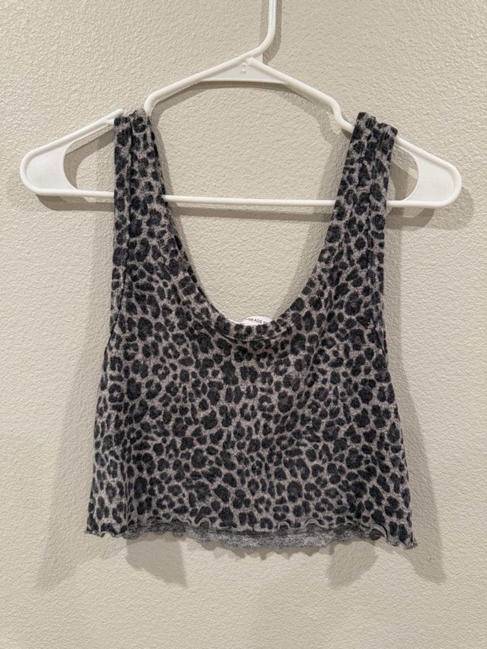 Grayson Threads Black and Gray Leopard Cropped Tank